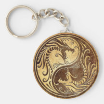 Dragons en pierre de Yin Yang Porte-clefs