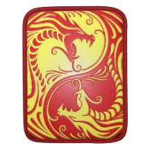 Dragons, rouge et jaune de Yin Yang Poches iPad