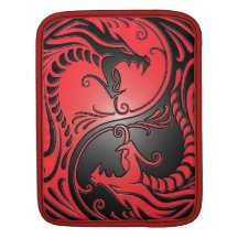 Dragons, rouge et noir de Yin Yang Poches iPad
