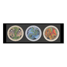 "Dragons signet dans rangée" Carte De Visite