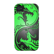 Dragons, vert et noir de Yin Yang Étui Vibe iPhone 4