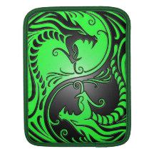 Dragons, vert et noir de Yin Yang Poches iPad