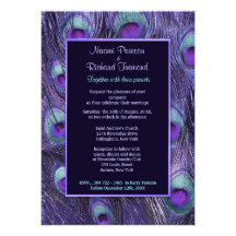 Drame pourpre de plume de paon - faire-part de mar