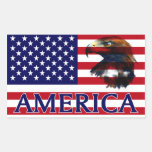 drapeau 2 des Etats-Unis Stickers En Rectangle