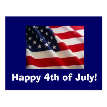 drapeau, 4 juillet heureux ! carte postale