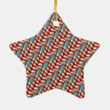 Drapeau américain carrelé de motif ornement de noël