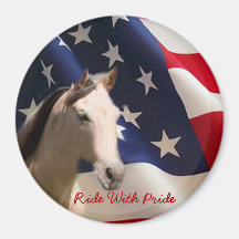 Drapeau américain d'aimant de cheval