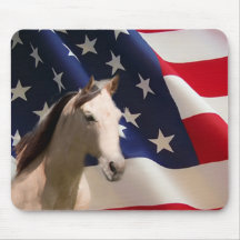 Drapeau américain de Mousepad de cheval Tapis De Souris