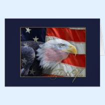 Drapeau américain et carte de remerciements d'Eagl cartes
