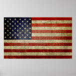 Drapeau américain patiné et affligé posters