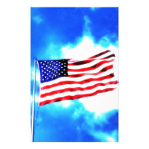 Drapeau américain patriotique papier à lettre customisable