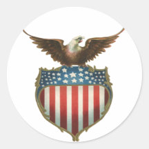 Drapeau américain patriotique vintage et Eagle cha Adhésifs