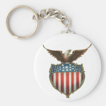 Drapeau américain patriotique vintage et Eagle cha Porte-clé