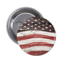 Drapeau américain peint sur la texture en bois rus badges avec agrafe