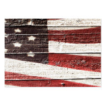 Drapeau américain peint sur la texture en bois rus modèles de cartes de visite