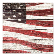 Drapeau américain peint sur la texture en bois rus bristols personnalisés