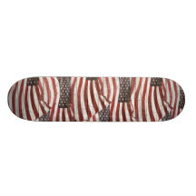 Drapeau américain peint sur la texture en bois rus plateaux de skate