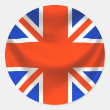 drapeau anglais carré autocollant rond