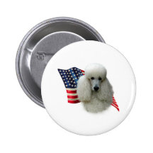 Drapeau (blanc) de caniche badge