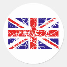 Drapeau BRITANNIQUE Autocollant Rond