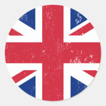Drapeau britannique BRITANNIQUE de l'anglais de la Autocollants Ronds