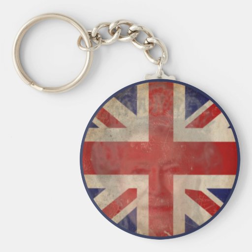 Drapeau BRITANNIQUE sale Keychain avec la Reine El Porte-clé