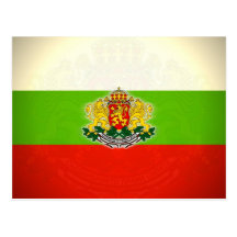 Drapeau bulgare avec le manteau des bras cartes postales