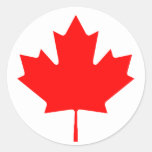 Drapeau canadien autocollants ronds