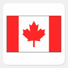 Drapeau canadien stickers carrés