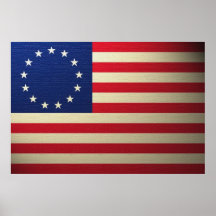 Drapeau Canvased de Betsy Ross Antiqued Poster