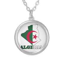 Drapeau dans la carte de l'Algérie Colliers Personnalisés