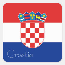 Drapeau d'autocollant de la Croatie (carré)