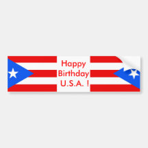 Drapeau d'autocollant de Porto Rico, joyeux annive Adhésifs Pour Voiture