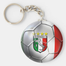 Drapeau de ballon de football de l'Italie Forza Az Porte-clé