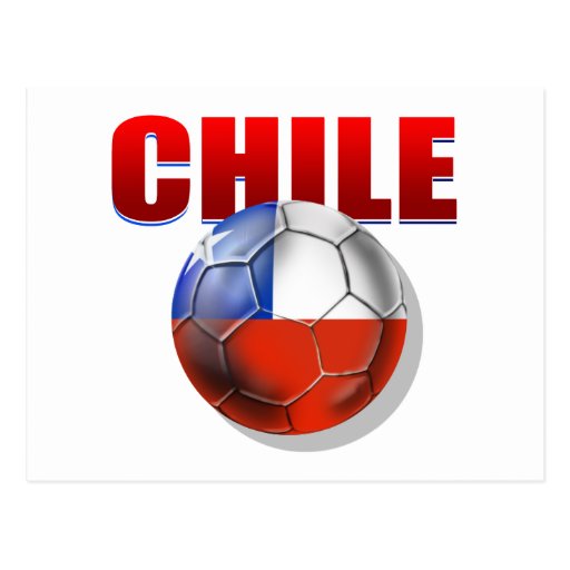 Drapeau de ballon de football de logo du Chili de  Carte Postale