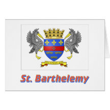 Drapeau de Barthelemy de saint avec le nom Carte De Vœux