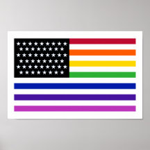 Drapeau de base des USA d'homosexuel Affiches