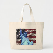 Drapeau de Beachbag et statue de la liberté Sacs