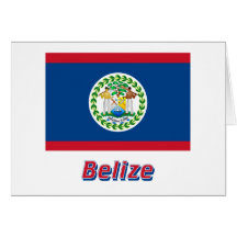Drapeau de Belize avec le nom Cartes De Vœux