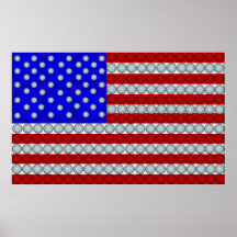 Drapeau de boule de golf posters