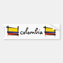 Drapeau de brosse de la Colombie Autocollants Pour Voiture