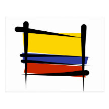 Drapeau de brosse de la Colombie Carte Postale