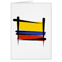Drapeau de brosse de la Colombie Cartes De Vœux