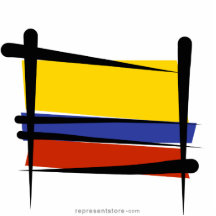 Drapeau de brosse de la Colombie Photo En Relief