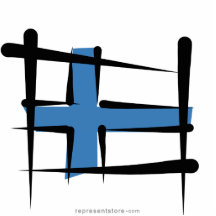 Drapeau de brosse de la Finlande Découpages En Acrylique