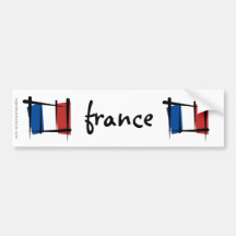 Drapeau de brosse de la France Autocollant Pour Voiture