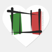 Drapeau de brosse de l'Italie Autocollants