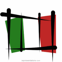 Drapeau de brosse de l'Italie Découpage En Acrylique