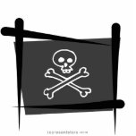 Drapeau de brosse de pirate photo en relief