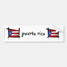 Drapeau de brosse de Porto Rico Autocollant Pour Voiture